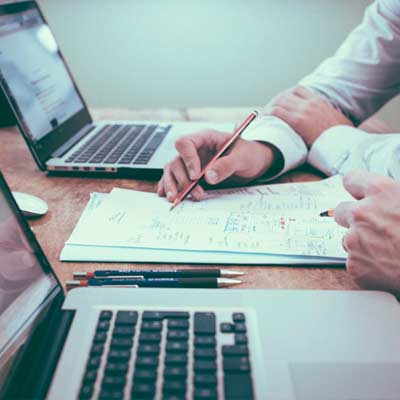 researchers working on computers